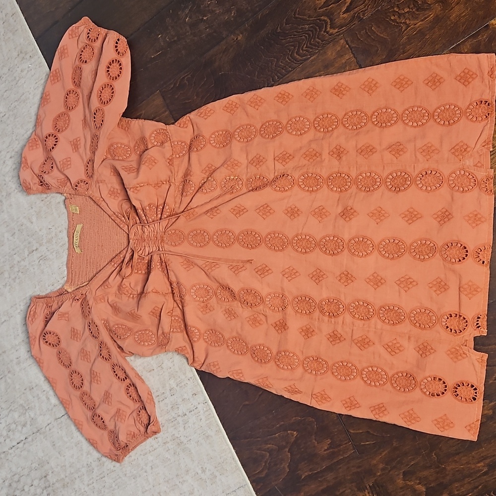 Shyanne Rust Eyelet Mini Dress - Picture 5 of 15